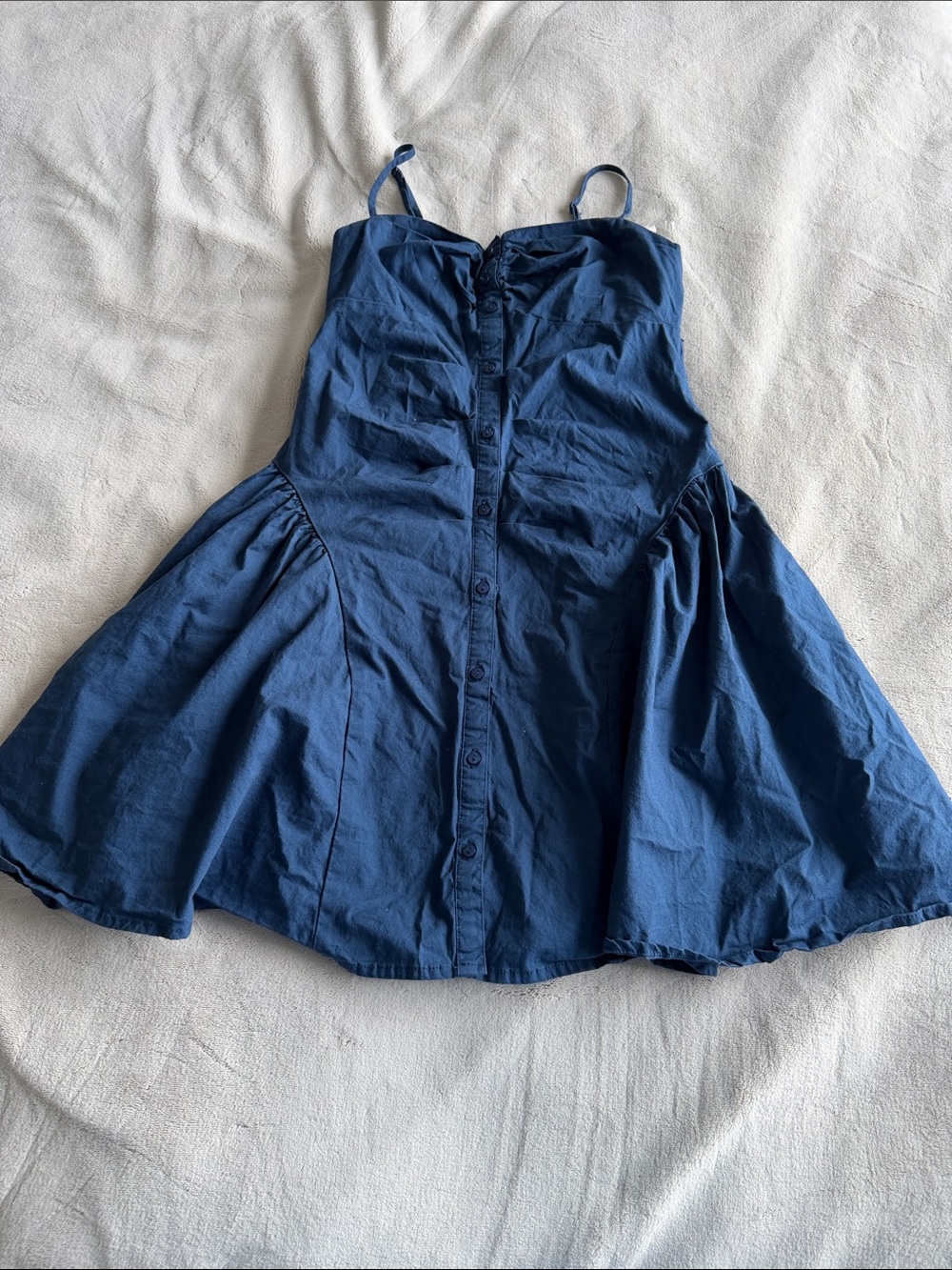 wild fable Navy Button-Front Mini Dress